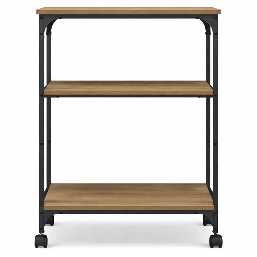 Chariot mobile pour imprimante avec roulettes, meuble de bureau en chêne 50 x 41 x 75 cm