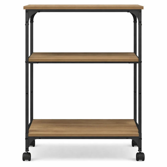 Chariot mobile pour imprimante avec roulettes, meuble de bureau en chêne 50 x 41 x 75 cm