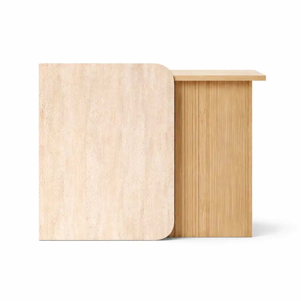 Comptoir d'accueil avec tiroirs verrouillables pour salon ou bureau - Finition bois naturel