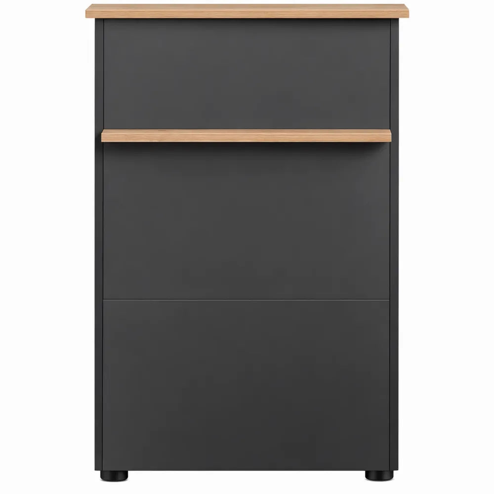 Comptoir d'accueil en chêne et noir, 66 x 44 x 111 cm