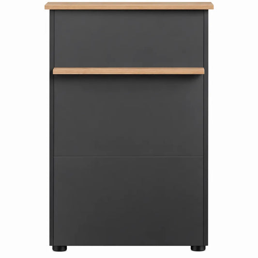 Comptoir d'accueil en chêne et noir, 66 x 44 x 111 cm