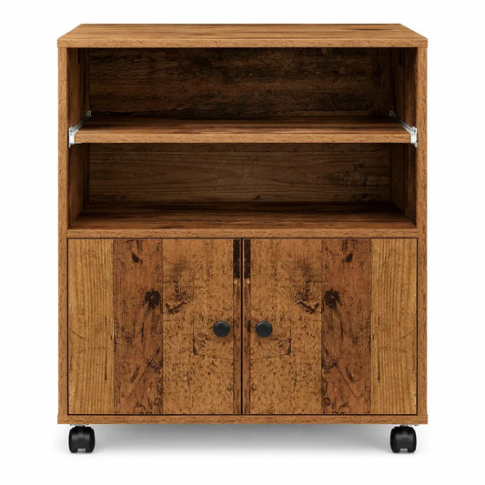 Meuble mobile pour imprimante avec espace de rangement en bois
