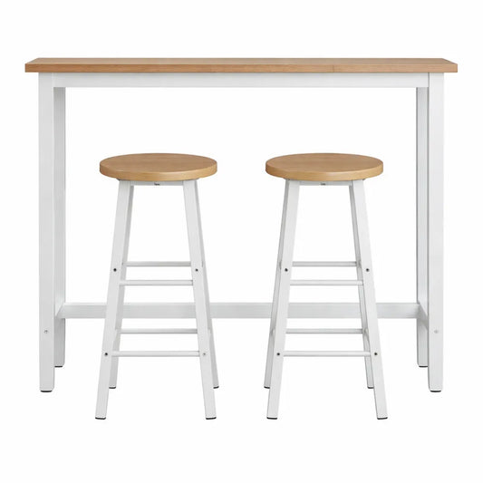 Ensemble de Table et Tabourets Hauts en Chêne pour Salle à Manger