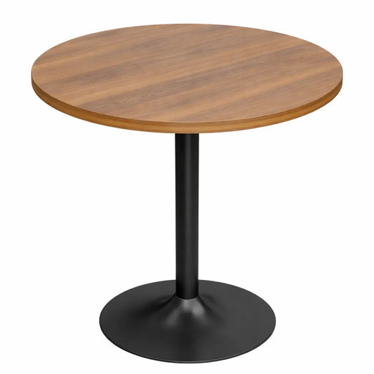 Table Haute Ronde avec Patins Antidérapants pour Cuisine et Salon