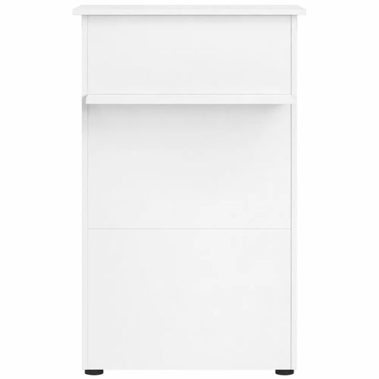 Comptoir de Réception Moderne, Blanc Mat, Compact et Élégant