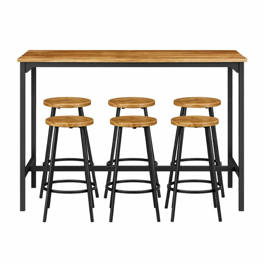 Ensemble de Comptoir et Tabourets de Cuisine Moderne avec Repose-Pieds en Métal