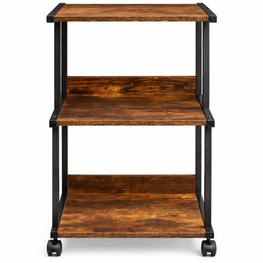 Table de rangement imprimante à 3 niveaux avec roulettes